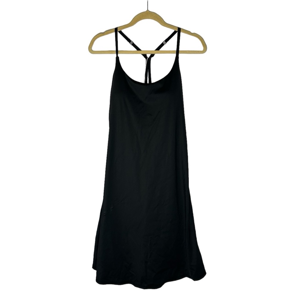NWT Halara Black Adjustable Racerback Strap Attached Shorts Athletic Mini Dress